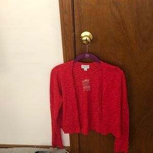 Joan Rivers Vibrant Red Open-Front Women's Cardigan